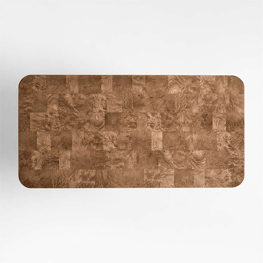 Greye 60 Burl Wood Desk with Swivel Drawers