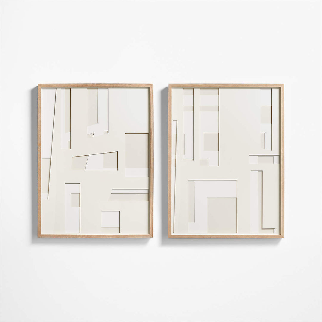 Dimension II Framed Hand Cut Paper Wall Art by Coup d'Esprit with Frame-30"x40"