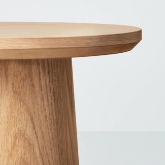 Round Wood Pedestal Accent Table