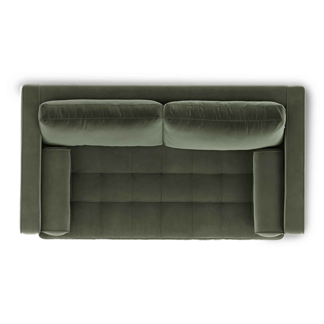 Sven Tufted Velvet Loveseat Plush Pacific Green