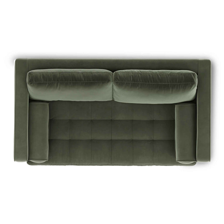Sven Tufted Velvet Loveseat Plush Pacific Green