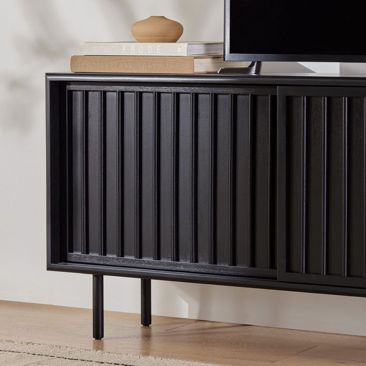 Slatted Shallow Media Console