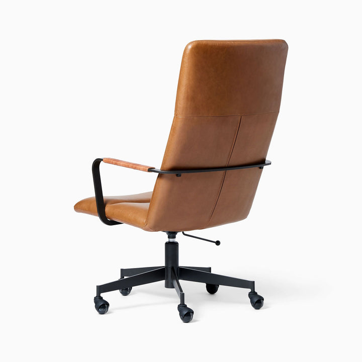 Cooper Mid- Century High Back Leather Swivel Office Chair