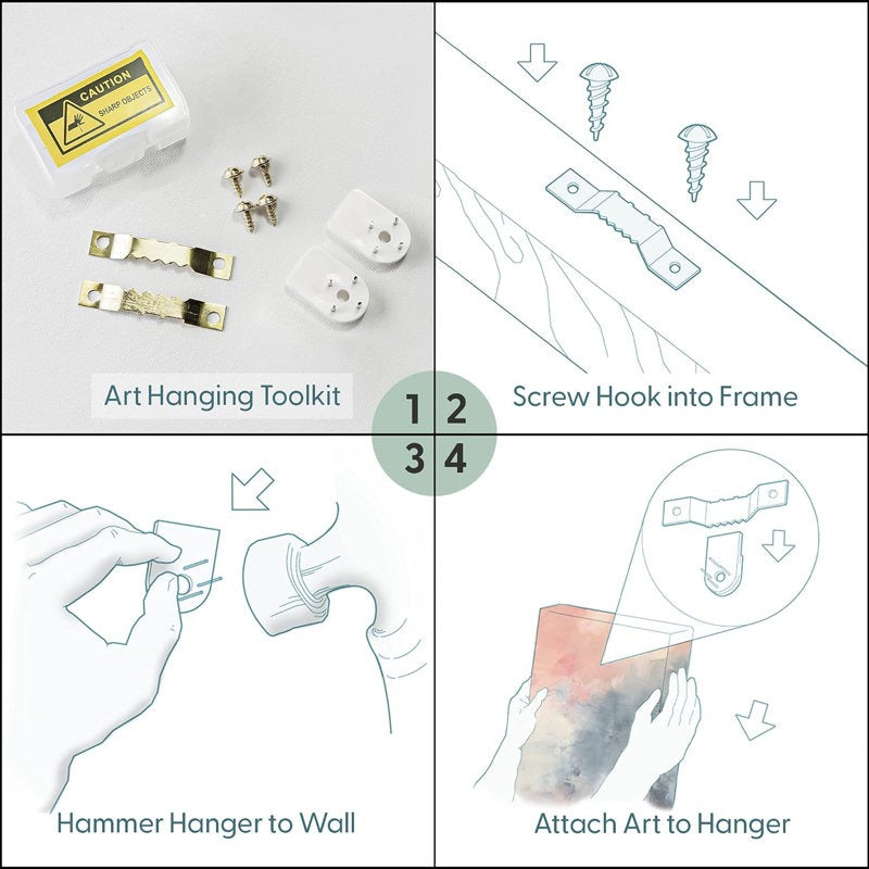 Mid-Century Green And Yellow Polygon Collage Abstract Shapes Modern 2 Pieces on Canvas