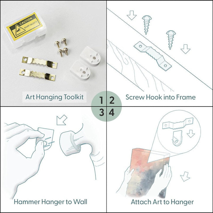 Mid-Century Green And Yellow Polygon Collage Abstract Shapes Modern 2 Pieces on Canvas