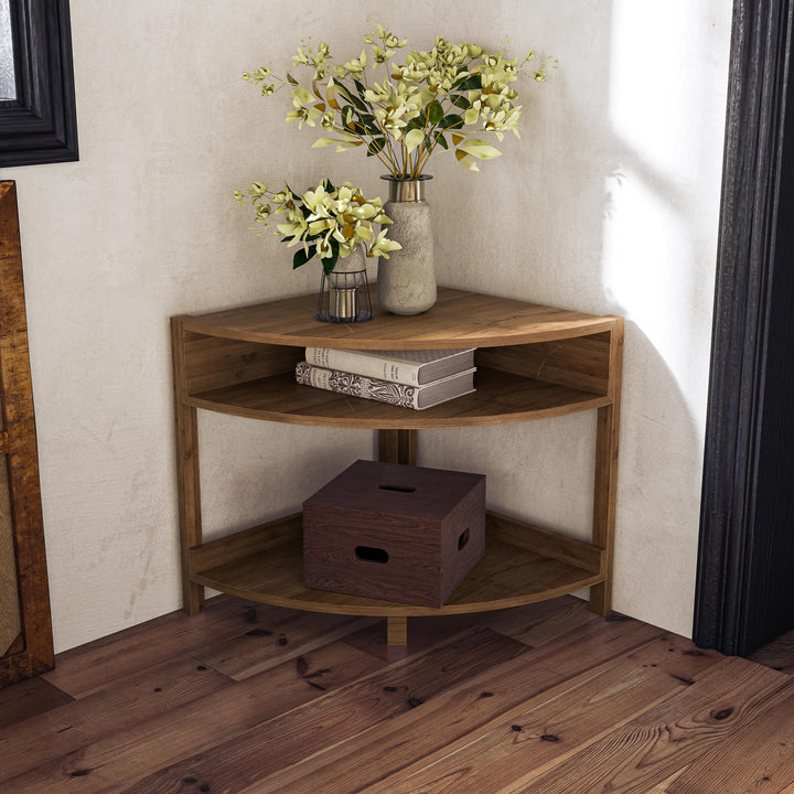 Baumstown 4 Legs Solid Wood Corner Table