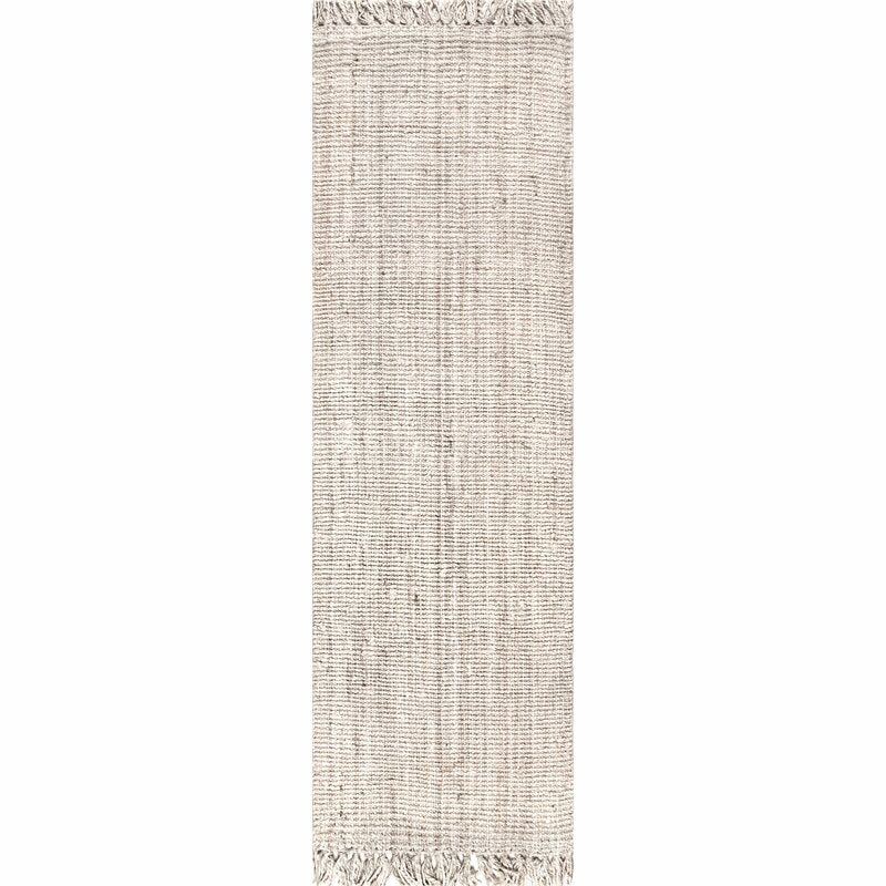 Gia Handmade Flatweave Jute Sisal Off White Area Rug-2'6"x10'