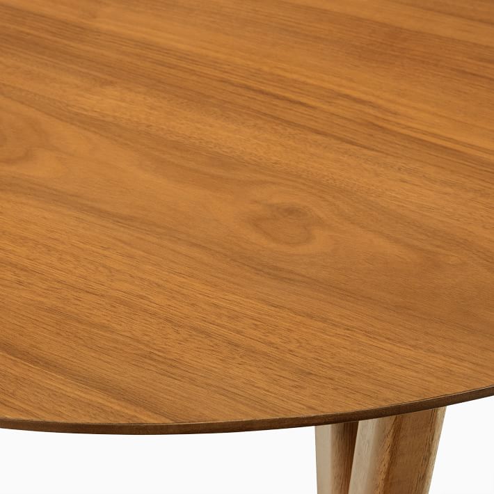 Mid Century Rounded Expandable Dining Table