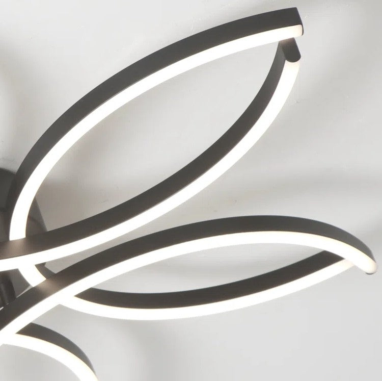 Reveka 6 Light 30 Inches LED Modern Flush Mount Flower Shape with Remote Control