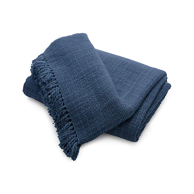 Styles Blue Fringe Throw Blanket