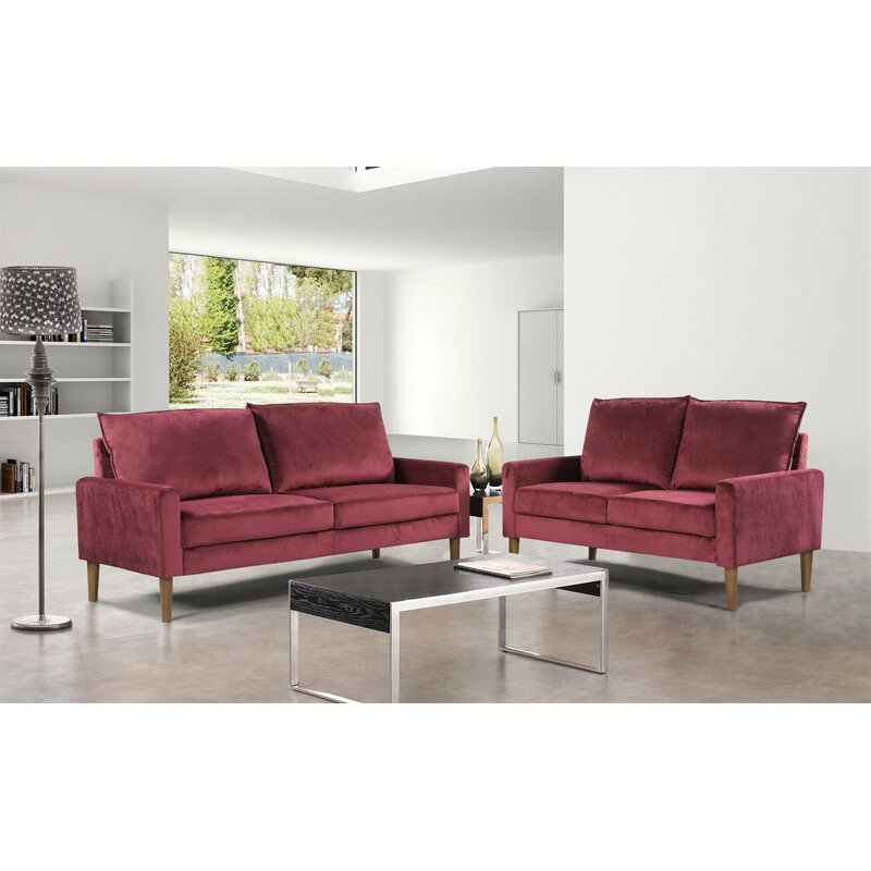 Petit Velvet Wide Rolled Arm Chesterfield Sofa