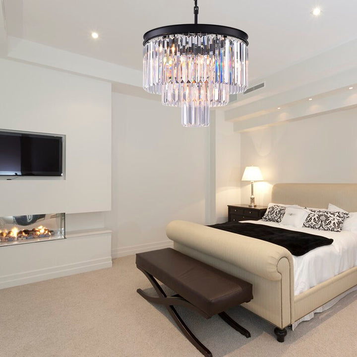 Hallum 7-Light Unique Tiered Chandelier with Crystal Accents
