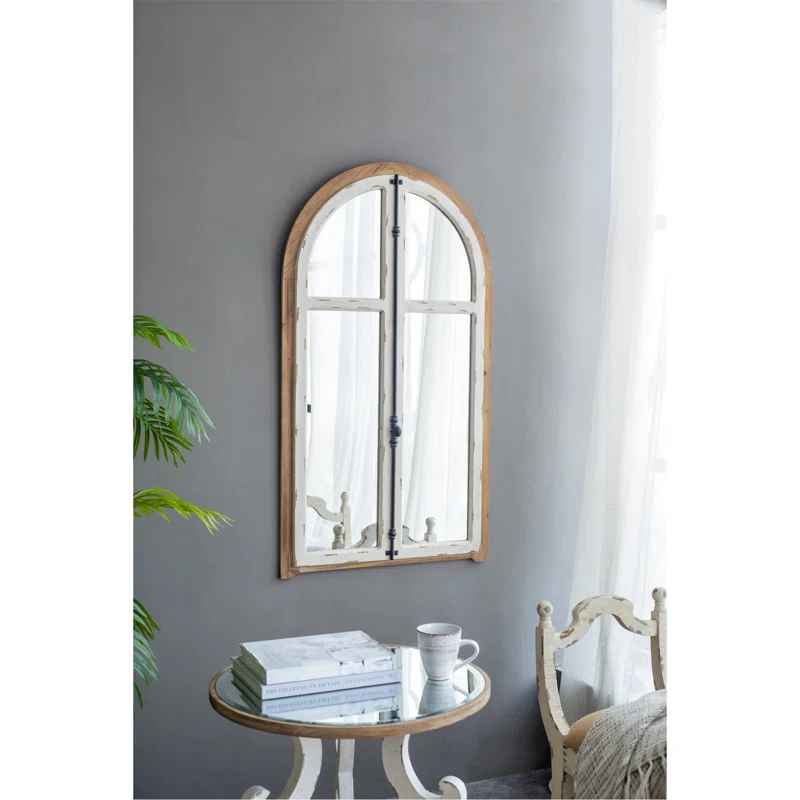 Arch Wood Wall Mirror-27.5"x48"
