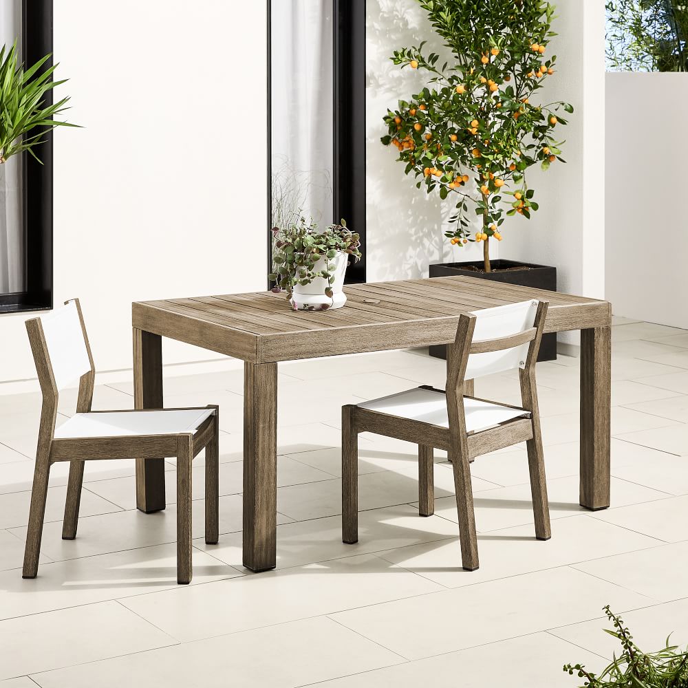 Portside Outdoor Dining Table Textilene Chairs Set