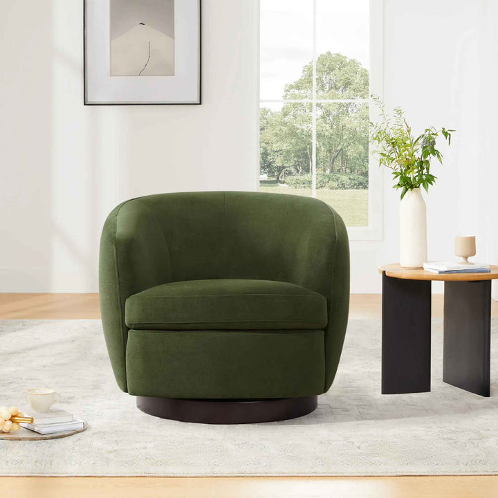 Marcy Upholstered Swivel Barrel Chair