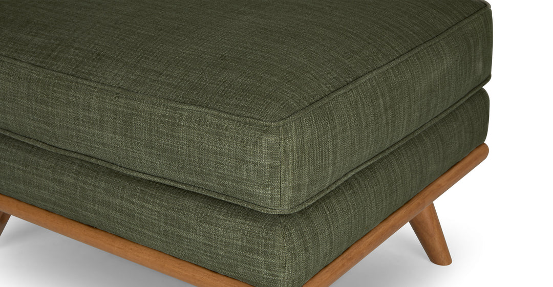 Timber Olio Green Ottoman