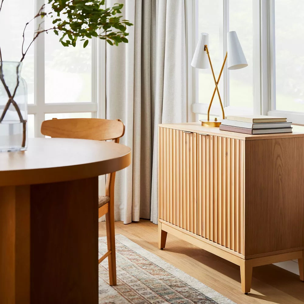 Thousand Oaks Wood Scalloped 2 Door Cabinet Brown