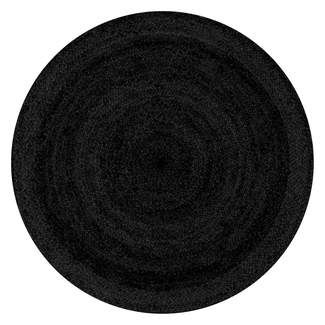 CRISS KNIT BLACK POUF