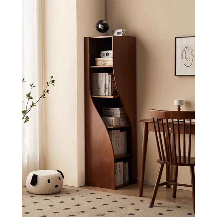 Walnut color Standard Solid Wood Bookcases
