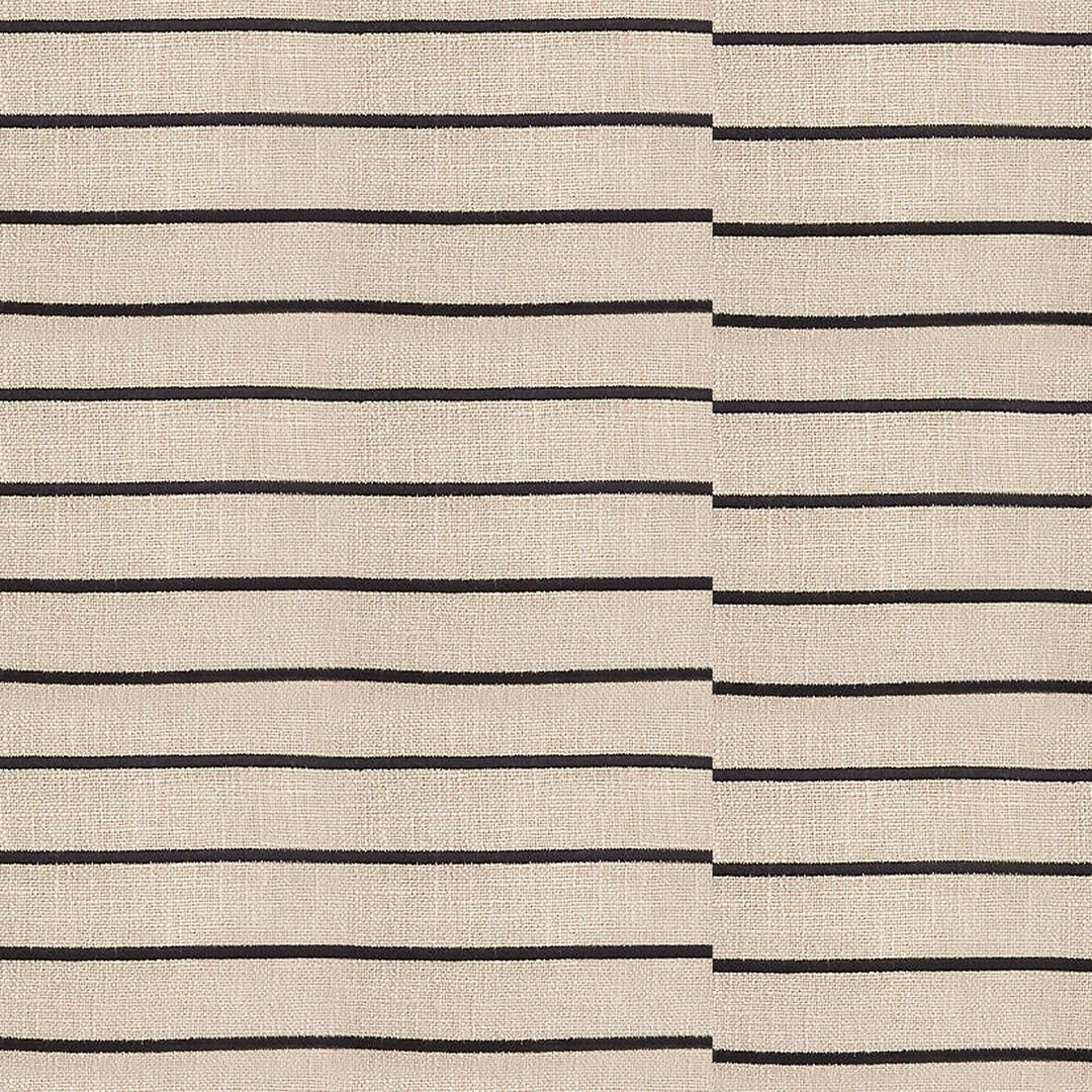 Casse Black and Ivory Striped Throw Pillow-20"x13"