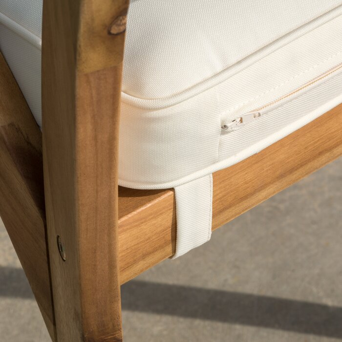 Round Two Person Long Bistro Set with Cushions