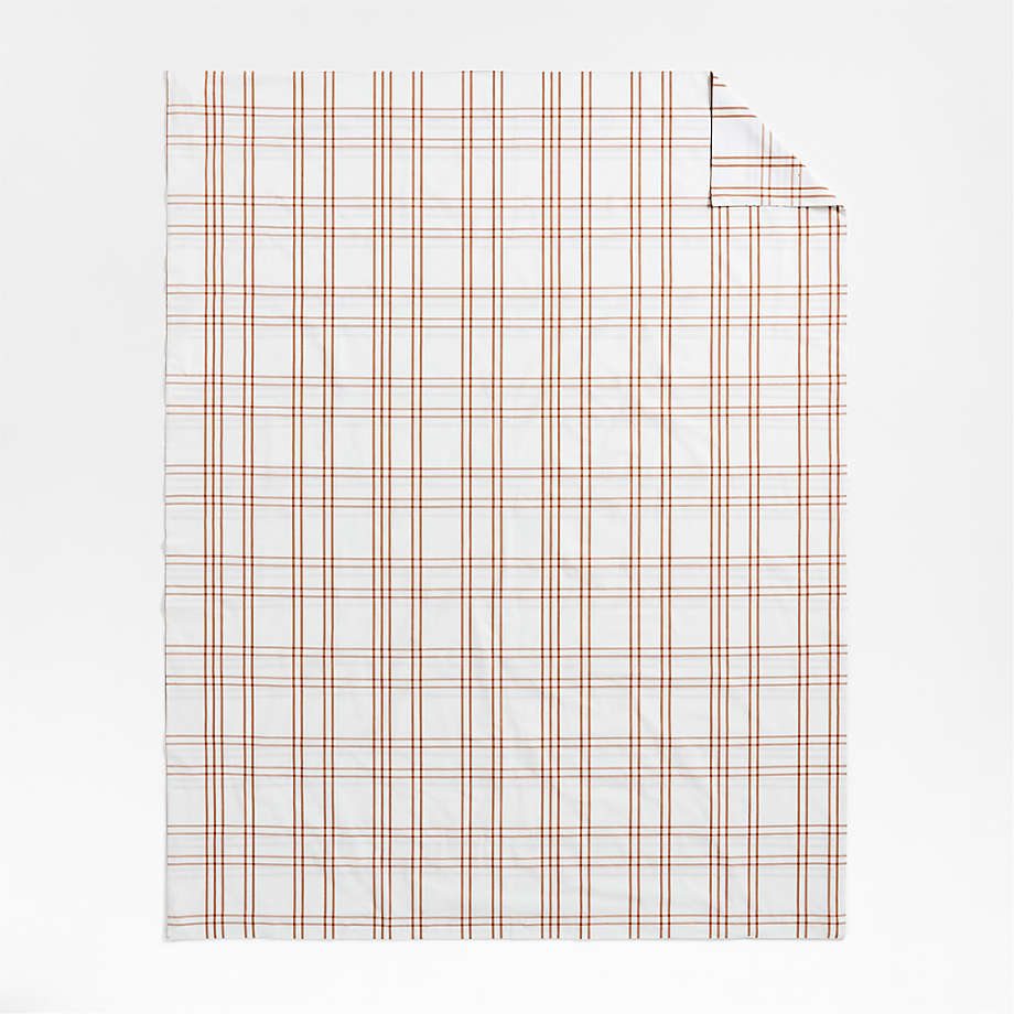 Stax Almond Brown Yarn Dyed Organic Cotton Kids Duvet Cover-Twin