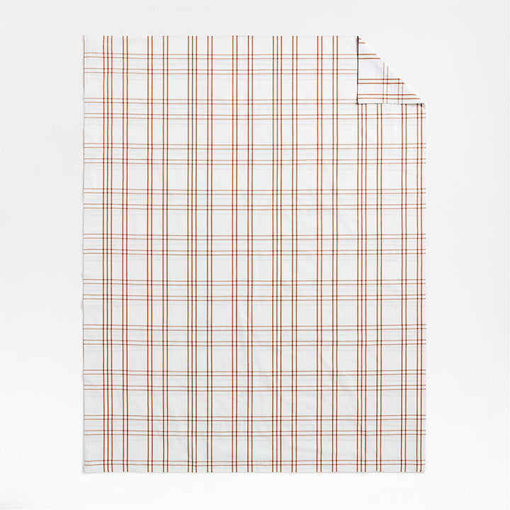 Stax Almond Brown Yarn Dyed Organic Cotton Kids Duvet Cover-Twin