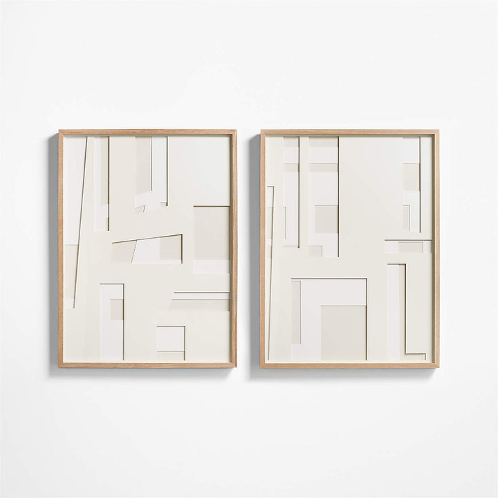 Dimension I Framed Hand Cut Paper Wall Art by Coup d'Esprit with Frame-30"x40"