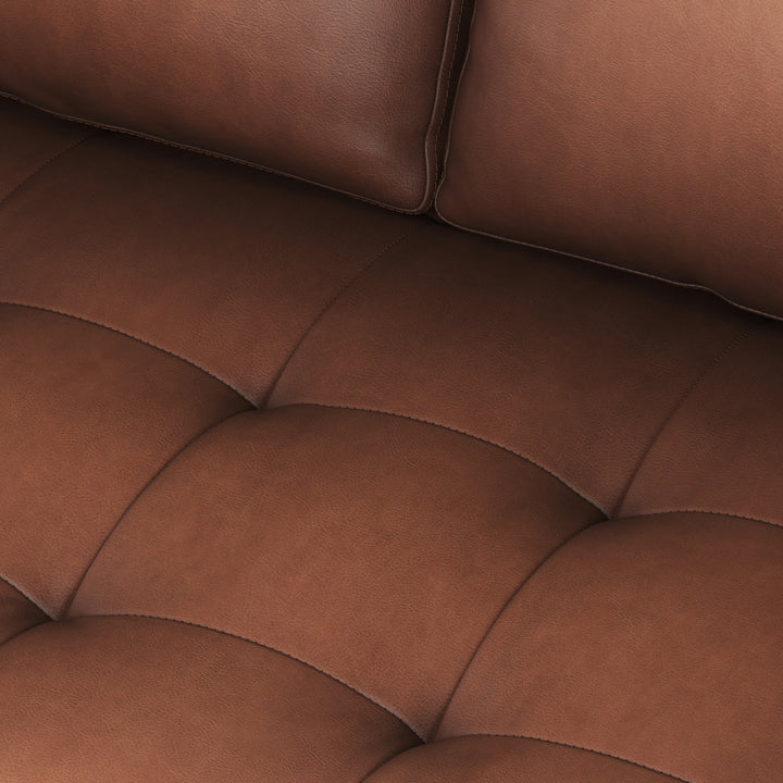 Sven Tufted Taos Brown Leather Sofa