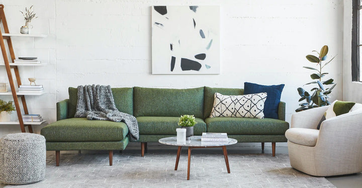 Burrard Forest Green Left Sectional