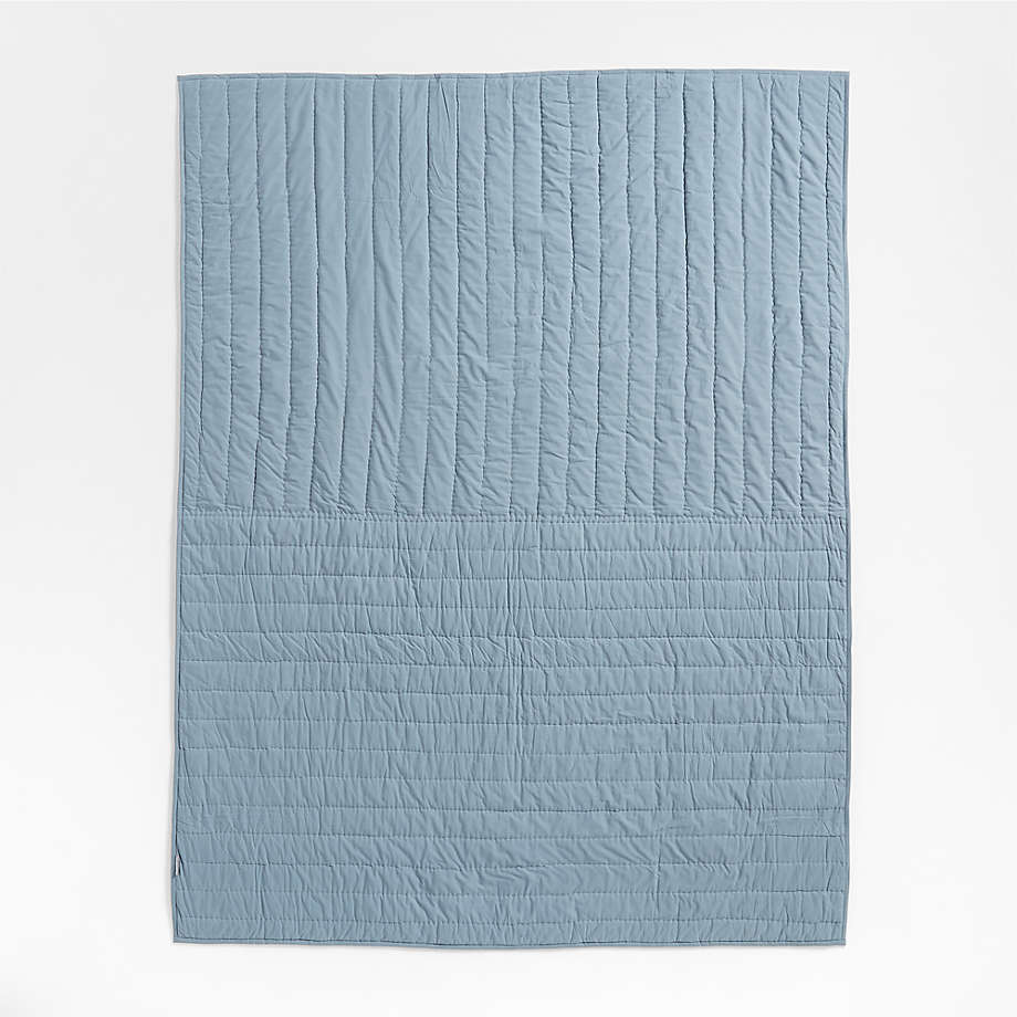 Modern Soccer Embroidered Hand Quilted Organic Cotton Kids Quilt-Twin