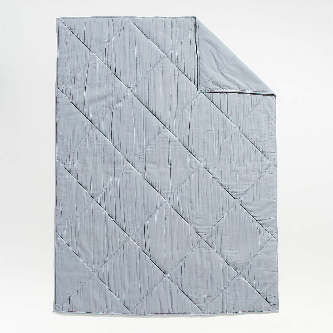 Supersoft Kids Mist Blue Gauze Cotton Quilt-Twin