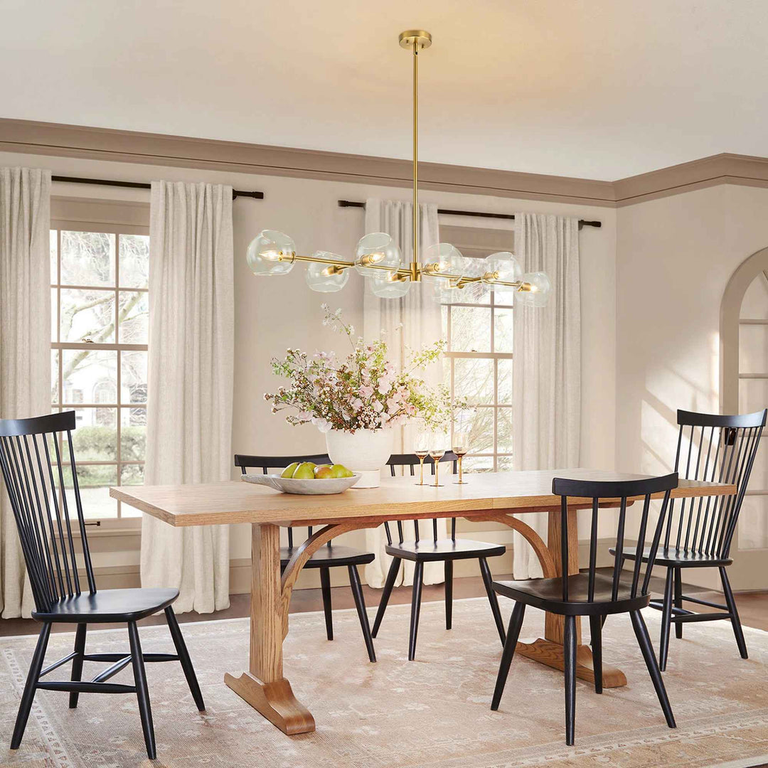 Gold Toyin 8 Light Modern Linear Kitchen Island Pendant