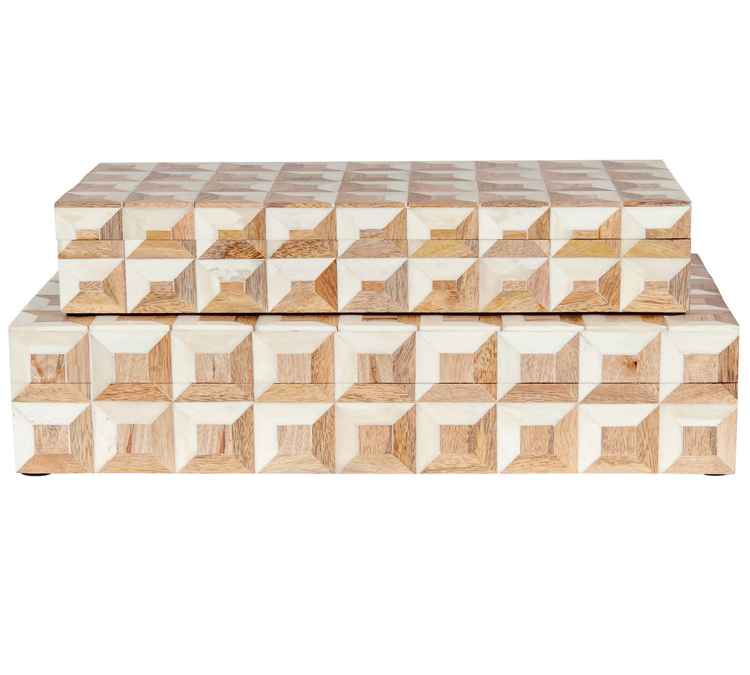 Cora Bone Decorative Box-Set of 2