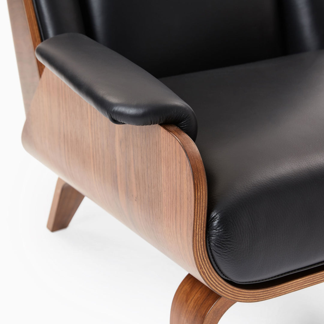 Paulo Bent Ply Leather Chair