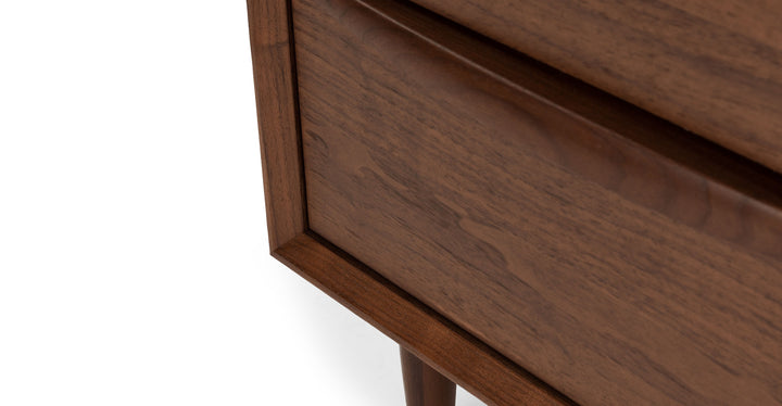 Lenia Walnut 2 Drawer Nightstand