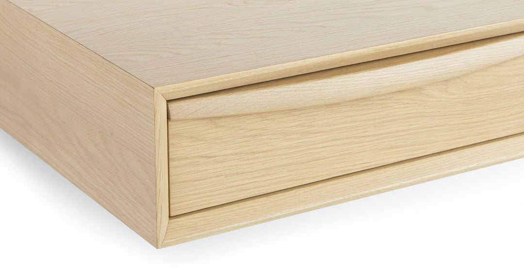 Lenia White Oak Floating Nightstand