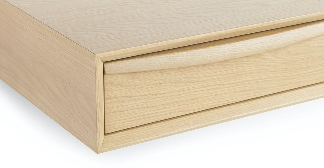 Lenia White Oak Floating Nightstand