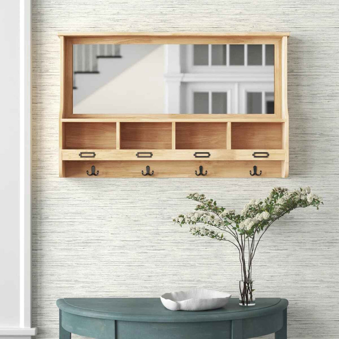 Hofer Wood Flat Wall Mirror