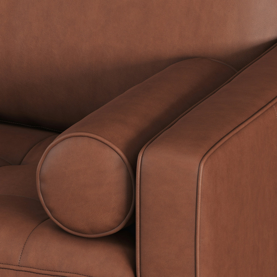 Sven Tufted Taos Brown Leather Sofa