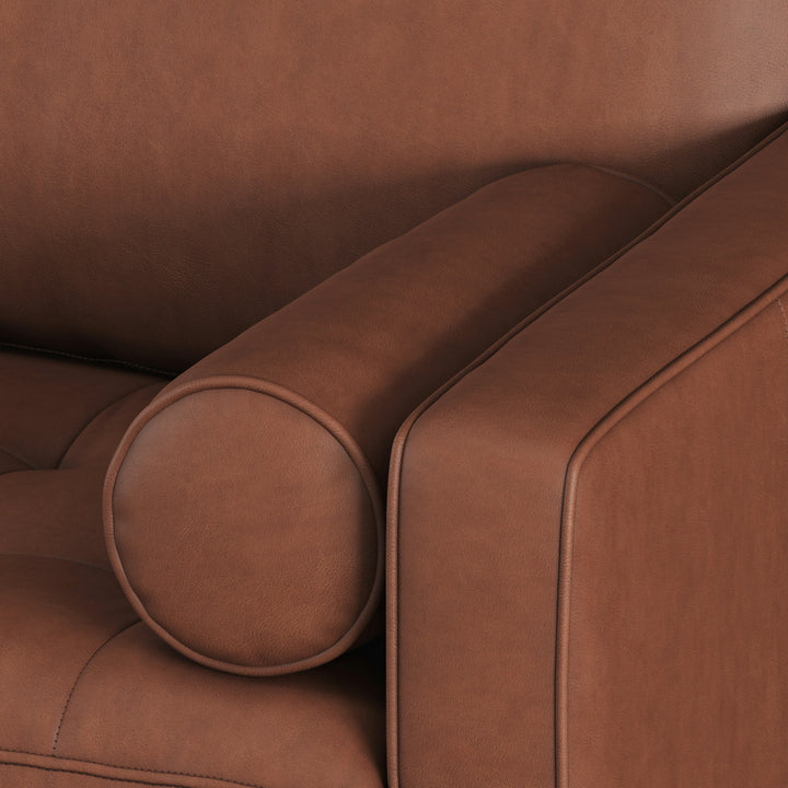 Sven Tufted Taos Brown Leather Sofa