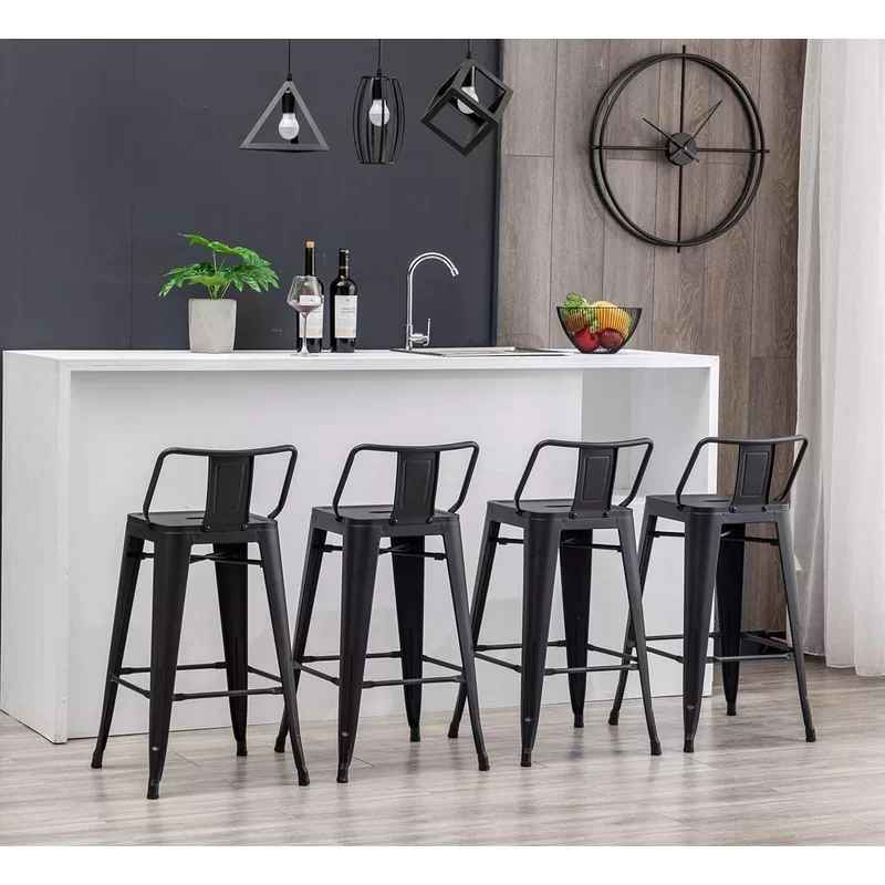 Saltash Counter Stool with Metal Frame-Set of 4