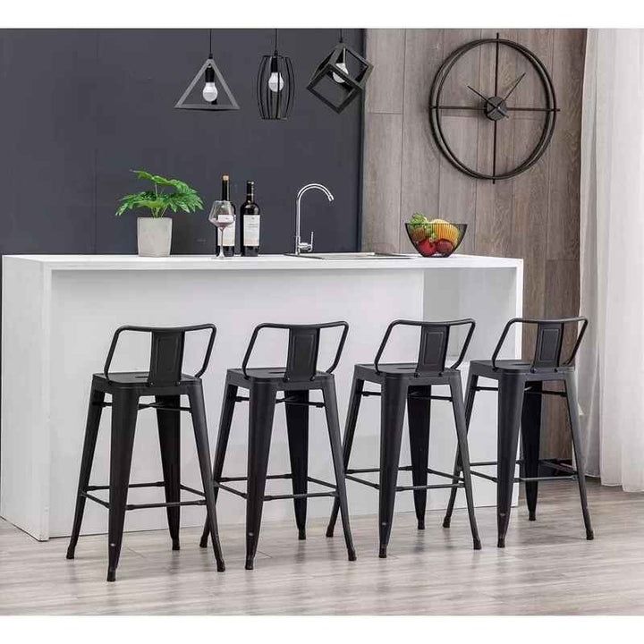 Saltash Counter Stool with Metal Frame-Set of 4