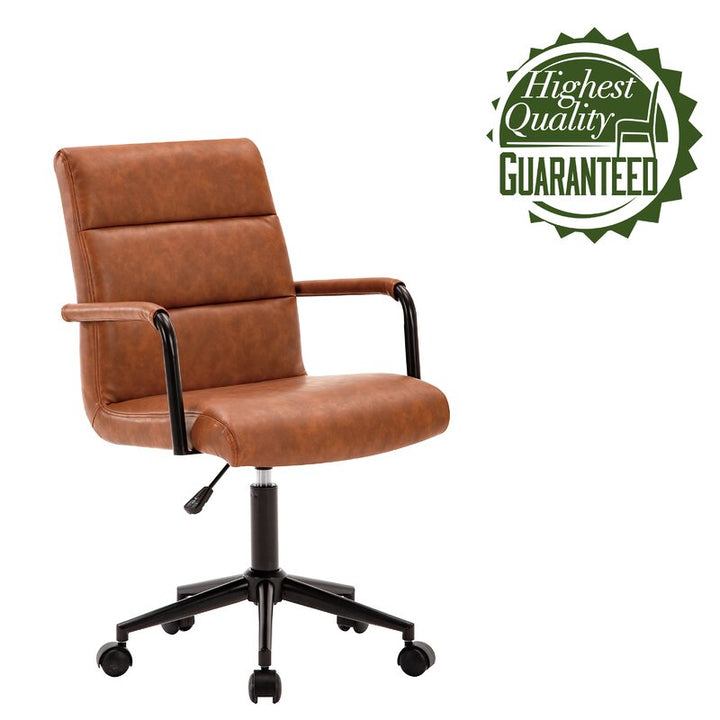 Stephanie Faux Leather Office Chair with Steel Base