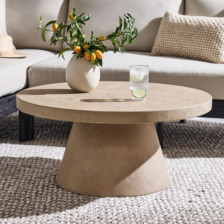 Textured Concrete Outdoor Coffee Table