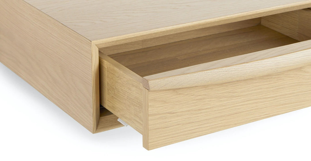 Lenia White Oak Floating Nightstand