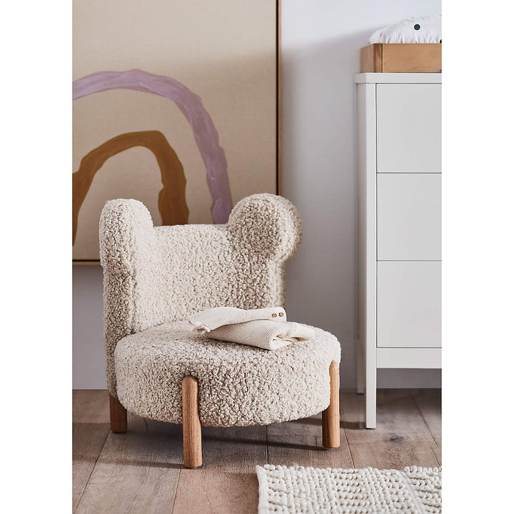 Sherpa Cream White Bear Kids Play Chair