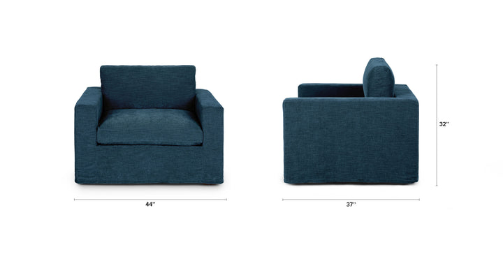 Alzey Dash Blue Slipcover Lounge Chair