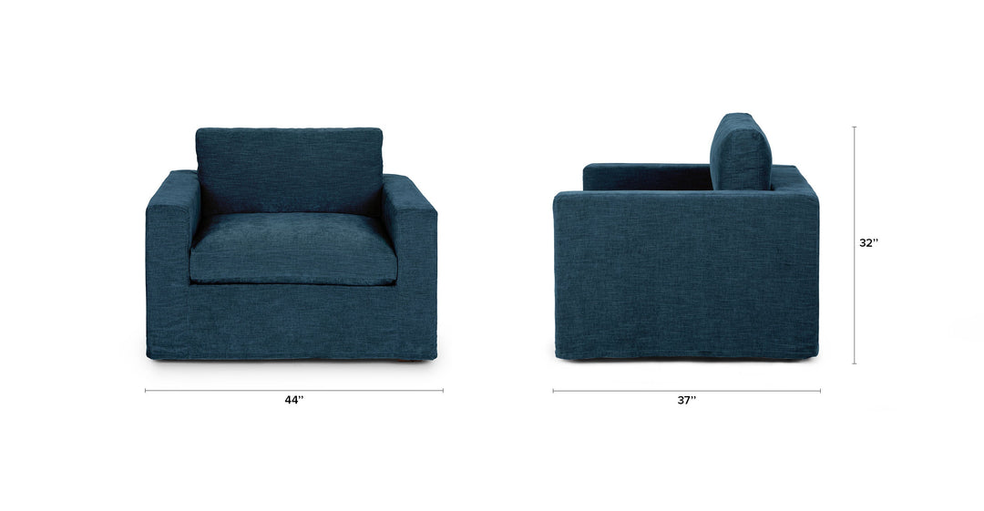 Alzey Dash Blue Slipcover Lounge Chair