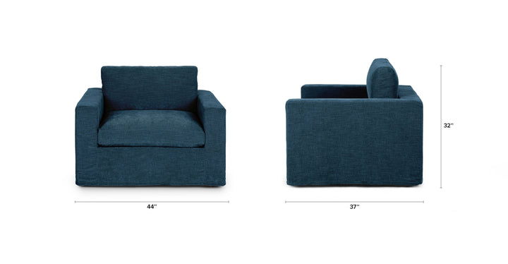 Alzey Dash Blue Slipcover Lounge Chair